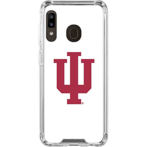 Indiana University IU Logo White Galaxy A30 Clear Case