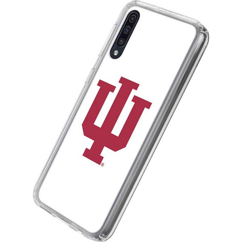 Indiana University IU Logo White Galaxy A50 Clear Case