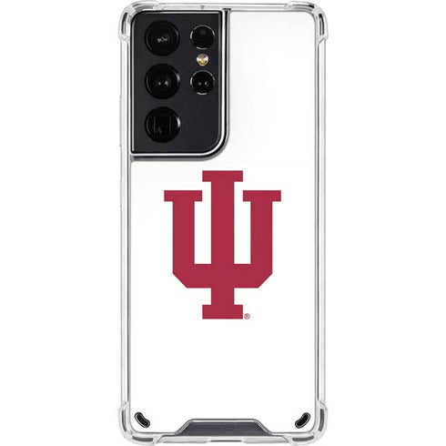 Indiana University IU Logo White Galaxy S21 Ultra 5G Clear Case