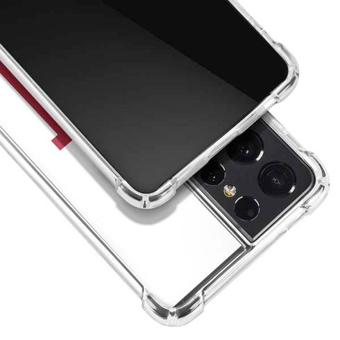 Indiana University IU Logo White Galaxy S21 Ultra 5G Clear Case