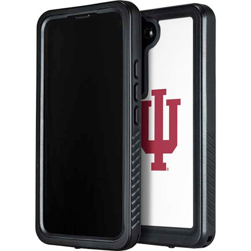 Indiana University IU Logo White Galaxy S23 Waterproof Case