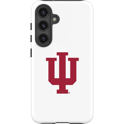 Indiana University IU Logo White Galaxy S24 Plus Impact Case