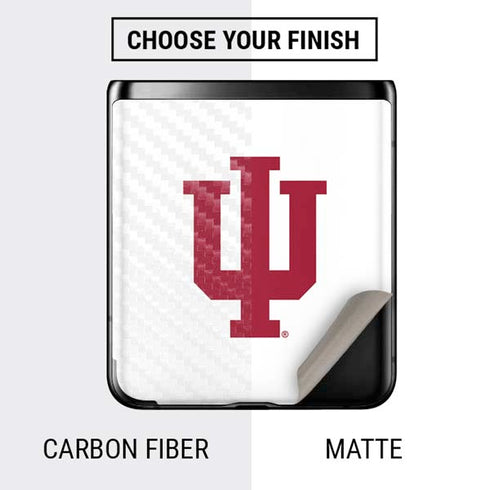 Indiana University IU Logo White Galaxy Z Flip Skin