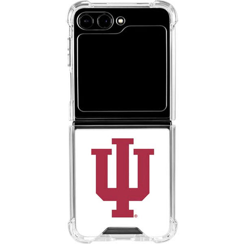 Indiana University IU Logo White Galaxy Z Flip5 5G Clear Case