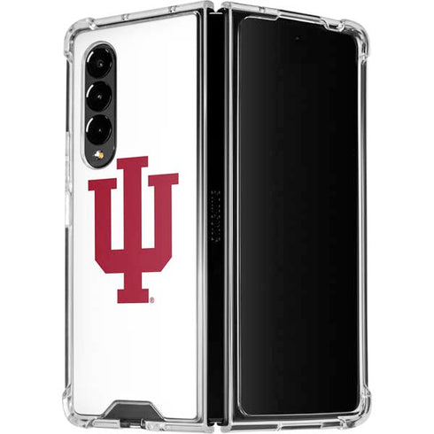 Indiana University IU Logo White Galaxy Z Fold4 5G Clear Case