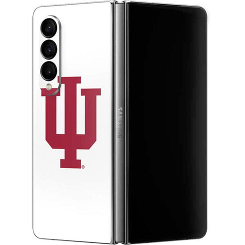 Indiana University IU Logo White Galaxy Z Fold4 5G Skin