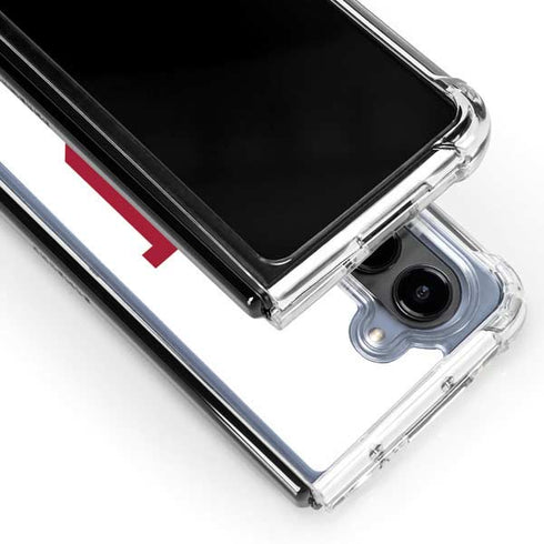 Indiana University IU Logo White Galaxy Z Fold5 5G Clear Case