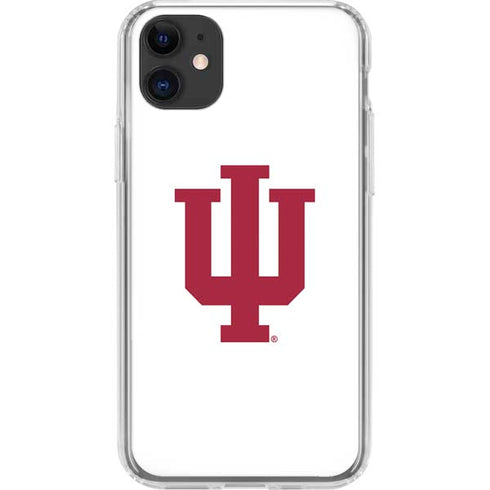 Indiana University IU Logo White iPhone 11 Clear Case