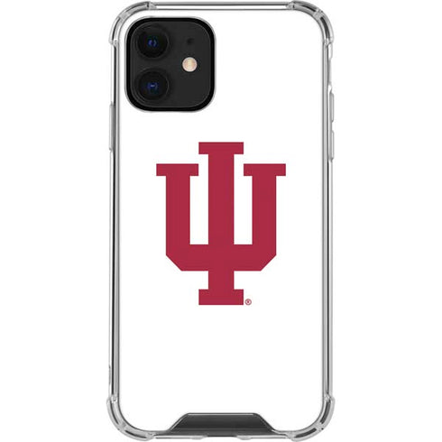 Indiana University IU Logo White iPhone 12 Clear Case
