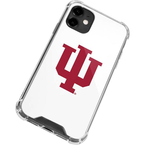 Indiana University IU Logo White iPhone 12 Clear Case