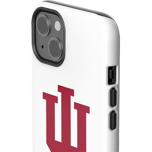 Indiana University IU Logo White iPhone 15 Impact Case