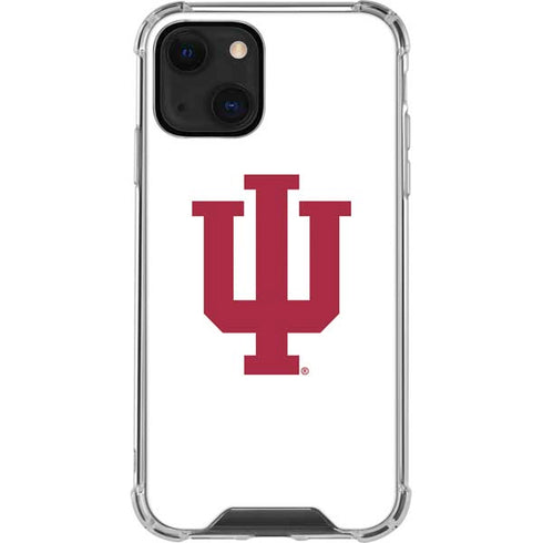 Indiana University IU Logo White iPhone 14 Plus Clear Case