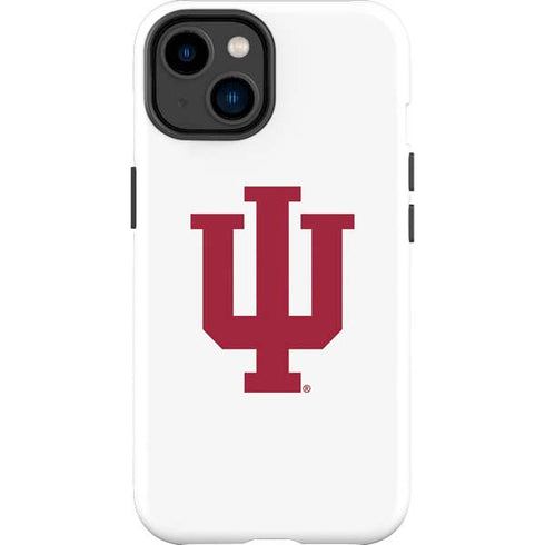 Indiana University IU Logo White iPhone 14 Plus Impact Case