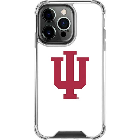 Indiana University IU Logo White iPhone 15 Pro Clear Case