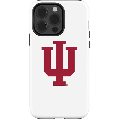 Indiana University IU Logo White iPhone 15 Pro Impact Case