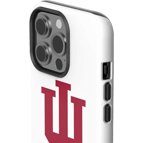 Indiana University IU Logo White iPhone 15 Pro Impact Case