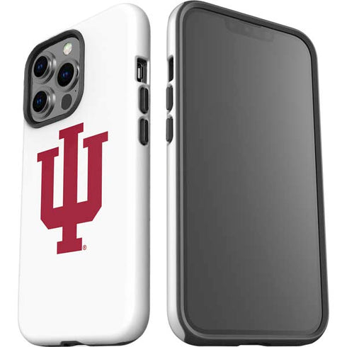 Indiana University IU Logo White iPhone 14 Pro Impact Case