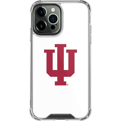 Indiana University IU Logo White iPhone 14 Pro Max Clear Case