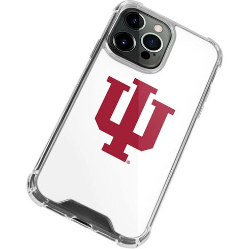 Indiana University IU Logo White iPhone 14 Pro Max Clear Case
