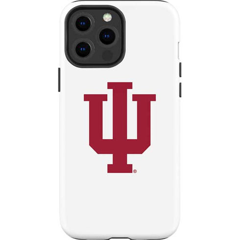 Indiana University IU Logo White iPhone 15 Pro Max Impact Case