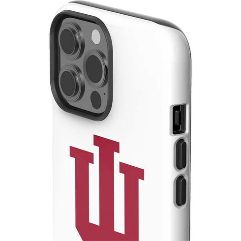 Indiana University IU Logo White iPhone 15 Pro Max Impact Case
