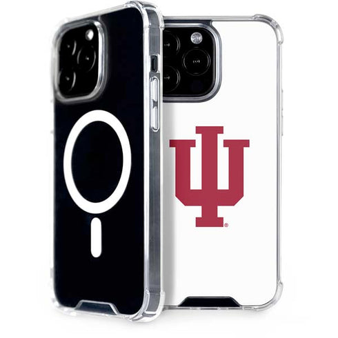 Indiana University IU Logo White iPhone 15 Pro Max MagSafe Case