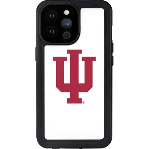 Indiana University IU Logo White iPhone 14 Pro Max Waterproof Case