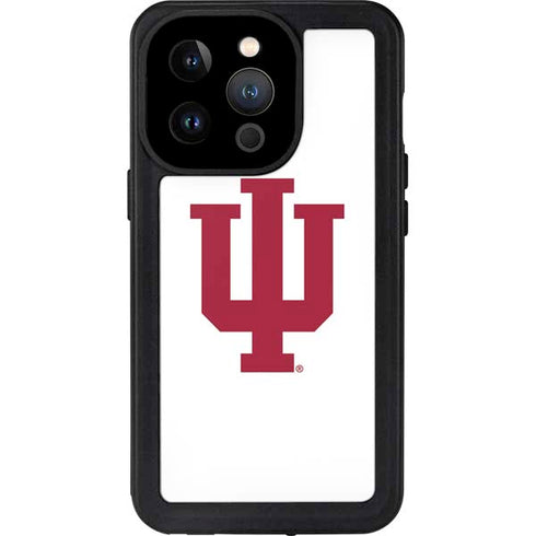 Indiana University IU Logo White iPhone 14 Pro Waterproof Case