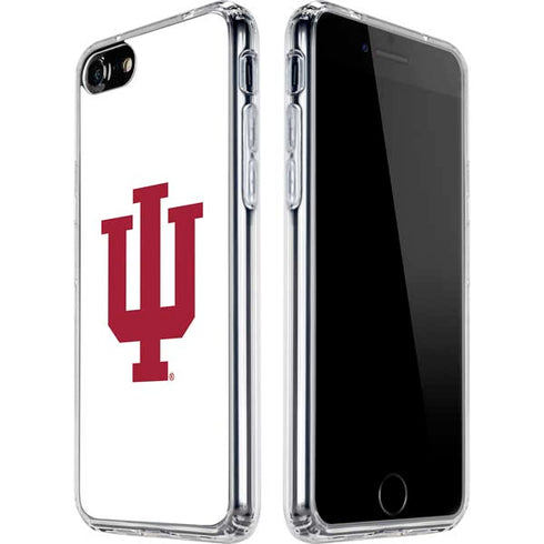 Indiana University IU Logo White iPhone SE (2nd & 3rd Gen) Clear Case