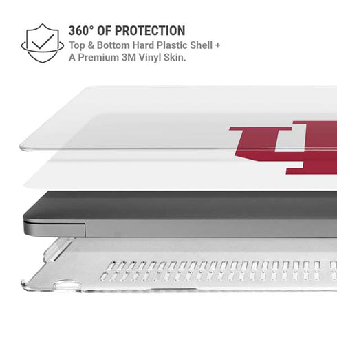 Indiana University IU Logo White MacBook Pro 16in (2021-25) Case plus Skin