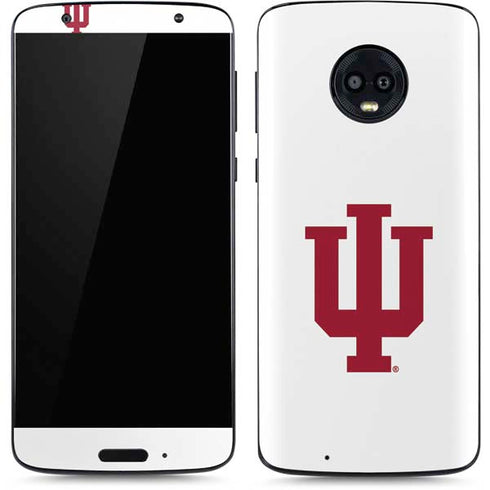 Indiana University IU Logo White Moto G6 Skin