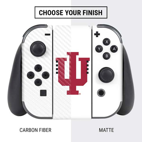 Indiana University IU Logo White Nintendo Switch Bundle Skin
