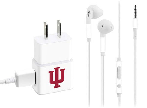 Indiana University IU Logo White Phone Charger Skin