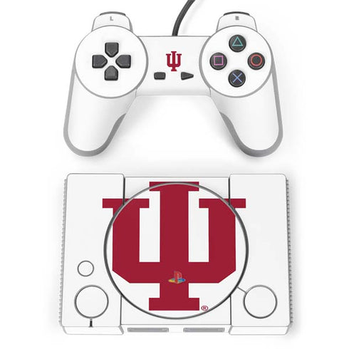Indiana University IU Logo White PlayStation Classic Bundle Skin