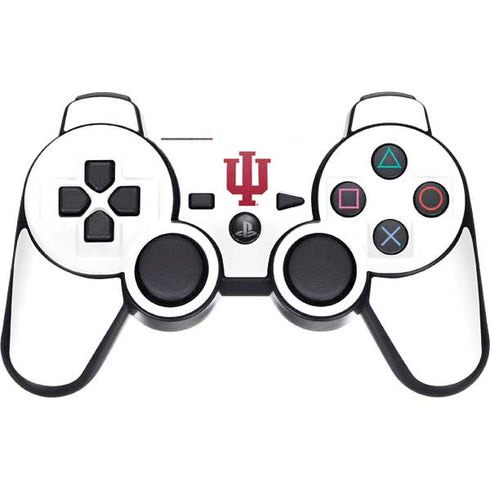 Indiana University IU Logo White PS3 Dual Shock wireless controller Skin