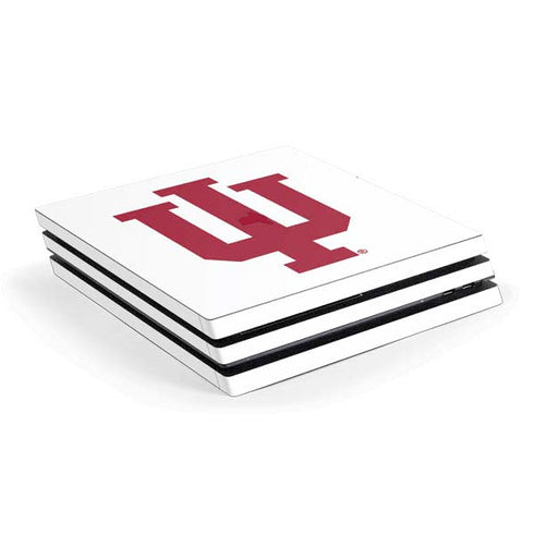 Indiana University IU Logo White PS4 Pro Console Skin