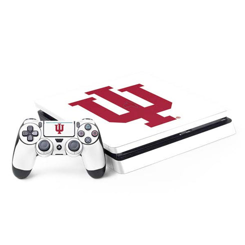 Indiana University IU Logo White PS4 Slim Bundle Skin