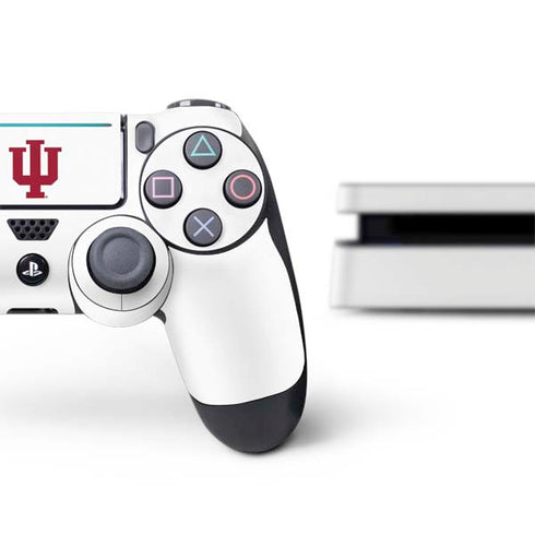 Indiana University IU Logo White PS4 Slim Bundle Skin