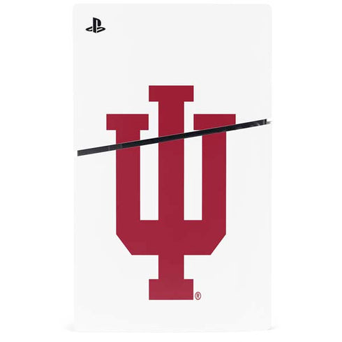 Indiana University IU Logo White PS5 Slim Disk Bundle Skin