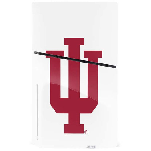 Indiana University IU Logo White PS5 Slim Disk Bundle Skin