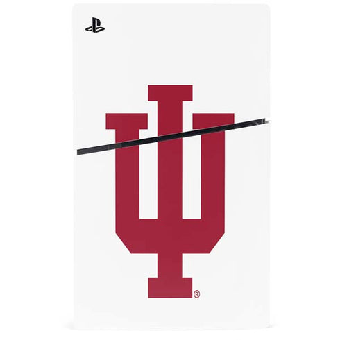 Indiana University IU Logo White PS5 Slim Disk Console Skin