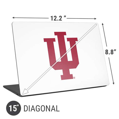 Indiana University IU Logo White Universal Laptop 15in (12.2 x 8.8in) Skin