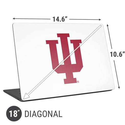 Indiana University IU Logo White Universal Laptop 18in (14.6 x 10.6in) Skin