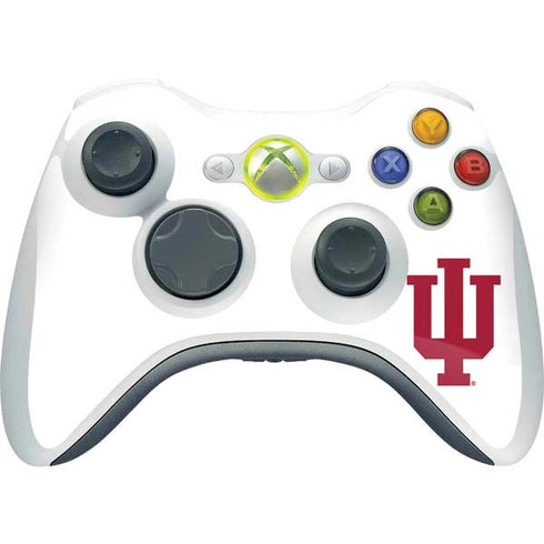 Indiana University IU Logo White Xbox 360 Wireless Controller Skin
