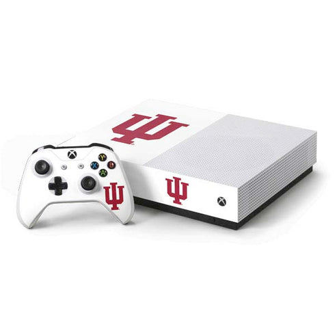 Indiana University IU Logo White Xbox One S All-Digital Edition Bundle Skin