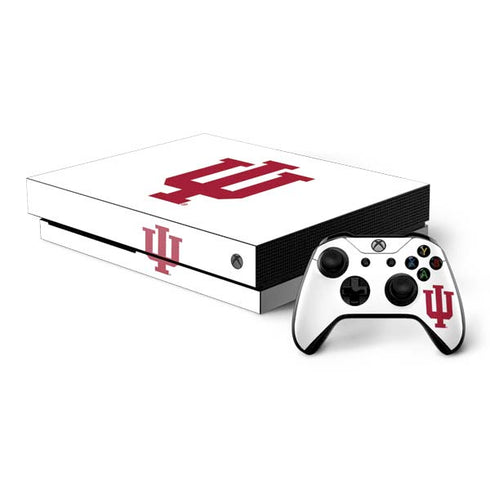 Indiana University IU Logo White Xbox One X Bundle Skin