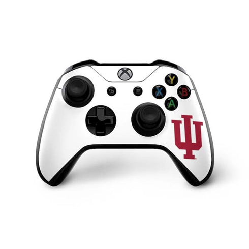Indiana University IU Logo White Xbox One X Controller Skin