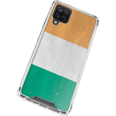 Ivory Coast Flag Distressed Galaxy A12 Clear Case