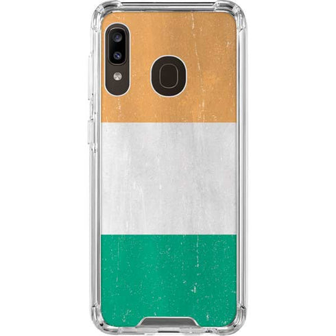 Ivory Coast Flag Distressed Galaxy A30 Clear Case
