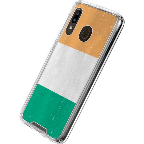 Ivory Coast Flag Distressed Galaxy A30 Clear Case